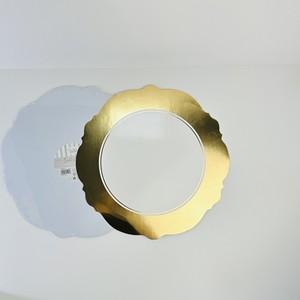 4 Sets de table ronds en papier <span class=keywords><strong>doré</strong></span> décoratifs jetables en <span class=keywords><strong>carton</strong></span> pour la maison de mariage, banquet, fête d'anniversaire, vente en gros - Product Image 3
