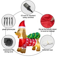Décoration de Noël gonflable de 2,1 m pour extérieur, chien saucisse portant un sapin de Noël, avec lumières LED pour affichage en jardin