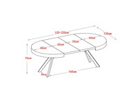 Table à manger extensible moderne avec plateau en bois et base en métal pour 4 à 8 personnes, meubles gain de place pour la salle à manger à domicile
