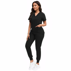 Divisa Medica alla Moda con Scollo a V per Donne e Uomini, Set di Camici e <span class=keywords><strong>Pantaloni</strong></span> per Infermieri, Comodi e Elasticizzati - Product Image 3