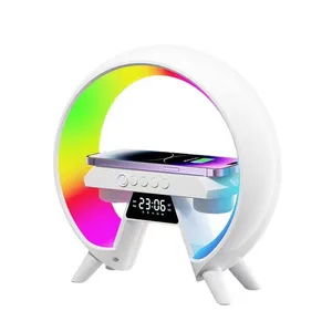 Hot bán không dây sạc loa 5 trong 1 Đồng hồ màn hình hiển thị 256 chế độ chiếu sáng 3D hiệu ứng âm thanh mềm ánh sáng ban đêm Loa
