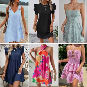 Factory Wholesale Women's One Size Summer Apparel Translucent Floral Solid Polyester <strong>Clothes</strong> for Autumn Budget-Friendly - Product Image 1