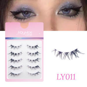 ब्रांड स्पष्ट बैंड के लिए थोक सस्ता है, पूर्ण पट्टी हस्तनिर्मित चमक 5 जोड़े पैक कस्टम लेबल पलकों - Product Image 3