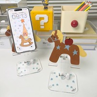 Support de téléphone Cheval qui pleure, réglable en hauteur et en angle, pliable, transparent, pour bureau, cadeau, vente en gros