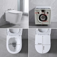 Inodoro Moderno de Una Pieza con Doble Descarga y Tanque Oculto, para Colgar en la Pared, Accesorio de Baño