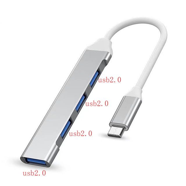 4In1 Multiport USB A/Type C to 4 Ports USB 2.0 Aluminum Alloy HUB Docking Station for Computer Transfer Data USB HUB Adapter