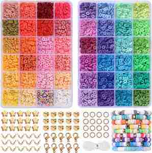 5000 Piezas de Pulseras con Cuentas, Juego de Cuentas de Arcilla para Manualidades, 24 Colores, Cuentas de Arcilla Planas para Hacer Joyas, Kit de Pulseras, Marca Mairun de EE. UU. - Product Image 1