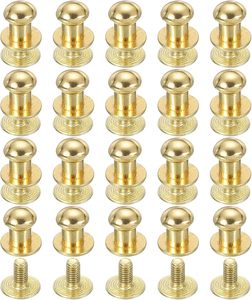 PATIKIL Mm Juego de remaches de cuero con cabeza esférica, tornillo de rosca trasera, botón de cabeza redonda, tornillo Chicago, remache de cabeza de bola para manualidades de cuero DIY - Product Image 1