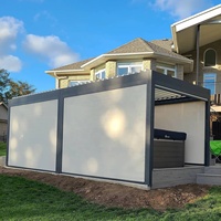 Lames d'ombrage extérieures en aluminium motorisées, étanches, pour projets de façade architecturale, systèmes de toiture, jardins extérieurs, patios, éclairage LED