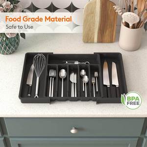 Organizador de Cubiertos Extensible de Plástico Ajustable para Cajón de Cocina - Product Image 4
