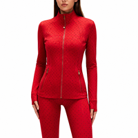 Veste de yoga à ourlet incurvé pour femme, coupe ajustée, avec fermeture éclair, respirante et anti-transpiration, idéale pour la course et le fitness, en stock aux États-Unis