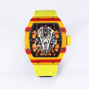 Reloj Mecánico Deportivo de Alta Calidad con Caja de Fibra de Carbono Hueca, Color Naranja y Amarillo, Diseño Moderno y Dinámico - Product Image 2