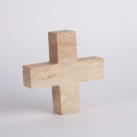 STONEKOCC Pierre en travertin beige naturel de taille personnalisée 16x16x4cm, décoration d'intérieur, ornement pour hôtel, villa