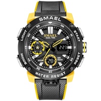 Montre sport analogique-numérique pour homme OEM SMAEL 1907, chronographe, alarme, double affichage, mouvement à quartz japonais, 5 BAR, étanche, plastique