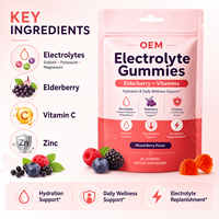 Gummies électrolytiques OEM avec baies d'églantier et vitamines pour soutenir l'hydratation, la réapprovisionnement en électrolytes et le bien-être immunitaire