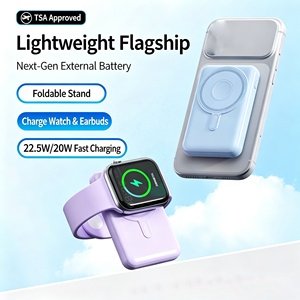 Batería Externa Magnética Inalámbrica 3 en 1 de 20W Tipo-C para Teléfono Móvil y Reloj, 10000mAh con Soporte Plegable, Gran Venta 2026 - Product Image 2
