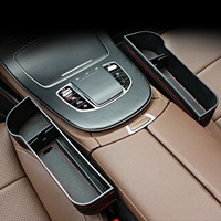 Organisateur de console d'accoudoir de voiture, boîte de rangement latérale en PU et polyester, porte-gobelets, emplacements pour téléphone et cartes de crédit, pour combler les espaces entre les sièges