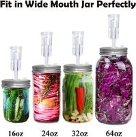Kit de Fermentation de Bocaux Mason à Bouche Large de 86MM Couvercles Poids en Verre Sas pour Choucroute Légumes Comprend Fer Métal Plastique