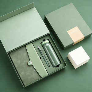 Ensemble cadeau personnalisable de carnet de notes, journal et agenda en PU pour entreprise, avec stylo et bouteille, papeterie de bureau esthétique pour mariages, vente en gros - Product Image 4