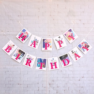 Feliz cumpleaños bandera colgante de papel guirnaldas de fiesta decoraciones - Product Image 4