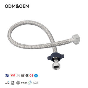 Manguera de Plomería para Baño y Inodoro PPW Moderna de Acero Inoxidable Trenzado <span class=keywords><strong>Flexible</strong></span> de 1/2 de Diámetro Interior, Temperatura Máxima de Funcionamiento de 200F, <span class=keywords><strong>Tubo</strong></span> de EPDM - Product Image 1