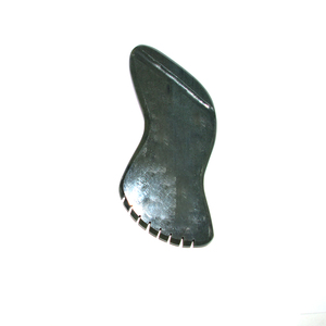 Pierre de massage Guasha Gua Sha, en Jade, verte foncé, 1 pièce, pour le visage - Product Image 4