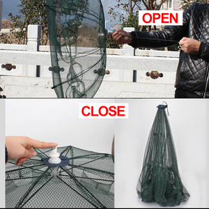 FTK, recién llegado, Envío listo, equipo de pesca OEM, aparejos de caza, cangrejo, camarón, jaula, 8 agujeros, 90CM, trampa de pesca, red, trampa para peces - Product Image 2