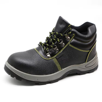 Chaussures de sécurité en cuir véritable avec embout en acier, bottes anti-écrasement, bottes imperméables, chaussures de sécurité pour le travail en forêt pour hommes