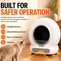 Bac à litière intelligent autonettoyant pour chat, contrôle par application, toilette automatique pour chat, robot avec protection de sécurité multi-capteurs pour la maison et les animaux de compagnie