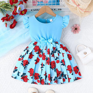 Abbigliamento estivo floreale casual 2-3 anni abbigliamento neonato abiti da bambina abiti da bambina per bambine abbigliamento per bambini <span class=keywords><strong>vestito</strong></span> design - Product Image 3