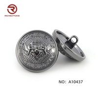 Boutons à boucle de couture en laiton blanc personnalisés de 25 mm, en forme de dôme, moulés sous pression, avec logo gravé, écologiques, pour manteau, blazer, uniforme