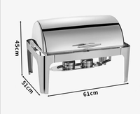 Fournitures hôtelières pour restaurant TaiDing, réchaud à couvercle rabattable en acier inoxydable de 9 L, alimenté au gaz, fonction de chauffage à l'alcool