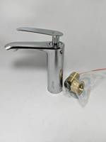 Robinet de lavabo monocommande chromé pour projets d'appartements, mitigeur de salle de bain avec valve en céramique