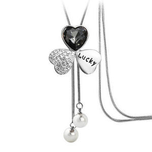 Оптовая Продажа модного Цветочного Ожерелья женщин Стразы Длинная цепочка ожерелье - Product Image 1