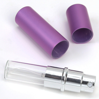 Flacon vaporisateur de parfum portable en aluminium de 10 ml, finition mate, rechargeable, format voyage, avec col en verre