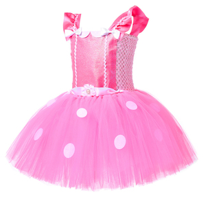 <span class=keywords><strong>Disfraz</strong></span> de Halloween para niñas, estilo <span class=keywords><strong>disfraz</strong></span> de TV y cine, vestido tutú con orejas de ratón y lunares, malla brillante, conjunto elegante, kit de diadema con lazo, suministro al por mayor - Product Image 3