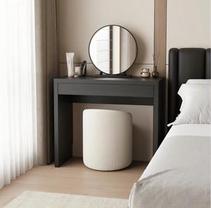 Set di Mobili per Camera da Letto in Legno di Quercia Massiccio, Tavolo da Toeletta con Specchio Illuminato, Design di Lusso per Trucco Femminile e Uso da Pranzo - Product Image 4