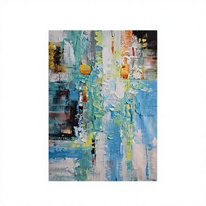 Modern Floating <b>Frame</b> Light Green White Abstract Wall Art Aluminum <b>Frame</b> Decorative Painting for Home Office Hotel - Product Image 4