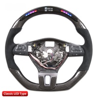 Volant de direction en fibre de carbone véritable avec commande par application LED, vitesse et régime, pour Volkswagen CC, style sport