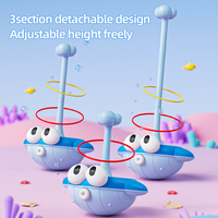 Jeu d'activités 3-en-1 en plastique pour enfants : lancer d'anneaux et jeu de basket-ball avec balles collantes, hauteur réglable, jouets multifonctionnels intérieur/extérieur