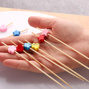 Cure-dents en bambou naturel jetable 90/120/150mm, cueillette de fruits biodégradable décorative pour les desserts de fête, gâteaux, sandwichs, fruits - Product Image 5