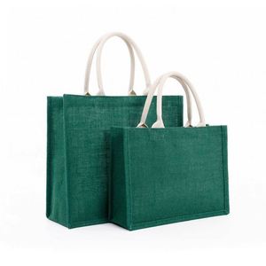 Sac fourre-tout réutilisable en jute avec logo personnalisé et publicités, sac à dos promotionnel - Product Image 4