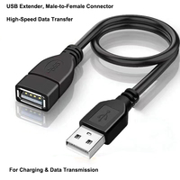 USB 2.0 Çevre Dostu Plastik Uzatma Kablosu Erkek-Dişi Araba Bilgisayar Kamera Tarayıcı Bagaj Portu Veri Bağlantıları için