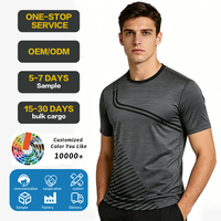 T-shirt de course à manches courtes pour homme, 100 % polyester, personnalisé, séchage rapide, évacuation de l'humidité, pour les événements de marathon