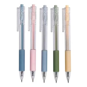 Stylo à bouton-poussoir coloré, stylo à pointe en plastique, stylo à bille de 0,7 mm, stylo à bille de bureau, stylo à bille à encre bleue - Product Image 1