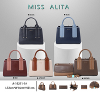 Tas Tangan Wanita Kulit PU Logo Kustom, Tas Selempang Ritsleting Desainer Elegan, Untuk Aktivitas Sehari-hari dan Kantor, Pabrik Guangzhou