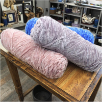 Fil de Velours Chenille Doré Épais, Pelote de Laine pour Chapeaux, Tissage DIY, Crochet, Chaussures, Pulls, Fil Mélangé de Polyester pour Tricot