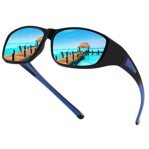 Square Frame Polarized Sunglasses UV400 PC Frame TAC Lens Windproof Outdoor Sports <b>Driving</b> <b>Glasses</b> Black - Product Image 3