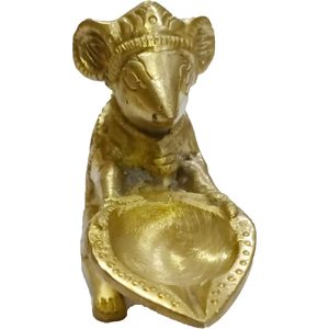Lampe à huile en laiton Ganesha, Diya, décoration d'intérieur, objet décoratif, design Art Déco, artisanat PARIJAT pour Vastu/Fengshui, bureau, Diwali, Pooja - Product Image 2