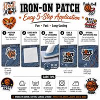 Patchs brodés thermocollants et à coudre sur le thème du basketball, pour les fans de sport, les joueurs et les amateurs de jeu, avec motifs de ballon, de terrain, de dribble et de tir.